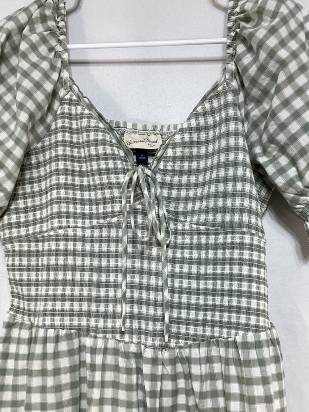 Universal Thread Medium Sage Green Gingham Maxi Dress - Picture 4 of 12